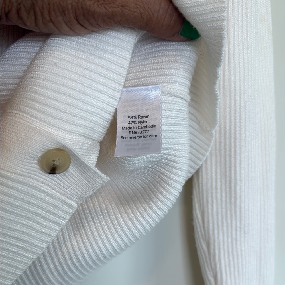 Nine West Cream Knit Cardigan Sweater - Picture 5 of 7